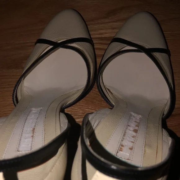 Size 39 Narcisco Rodriguez White & Black Heels - Picture 5 of 5